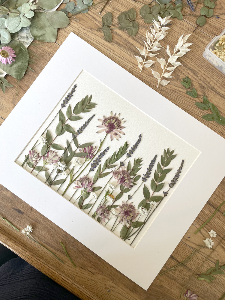 Pressed Flower Original Artwork - Matted