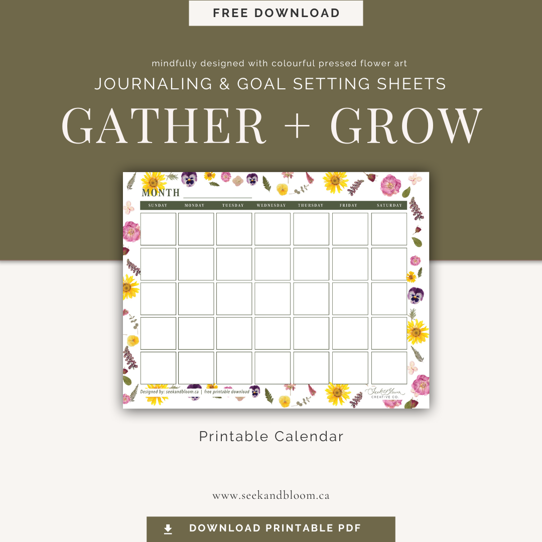 Gather & Grow Printable Journaling & Goal Setting Sheets - Free Download