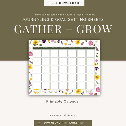Gather & Grow Printable Journaling & Goal Setting Sheets - Free Download