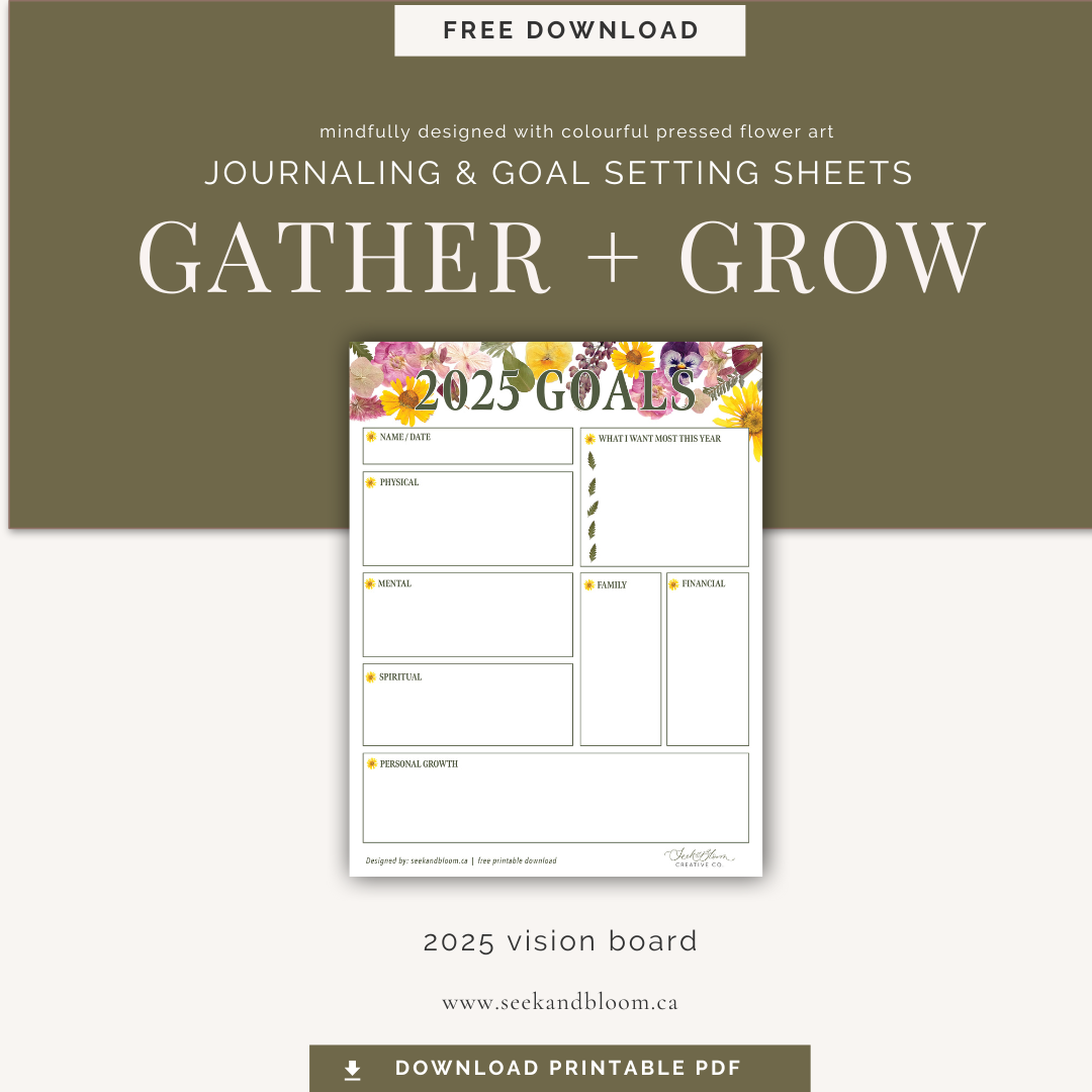 Gather & Grow Printable Journaling & Goal Setting Sheets - Free Download