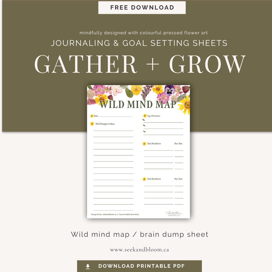Gather & Grow Printable Journaling & Goal Setting Sheets - Free Download