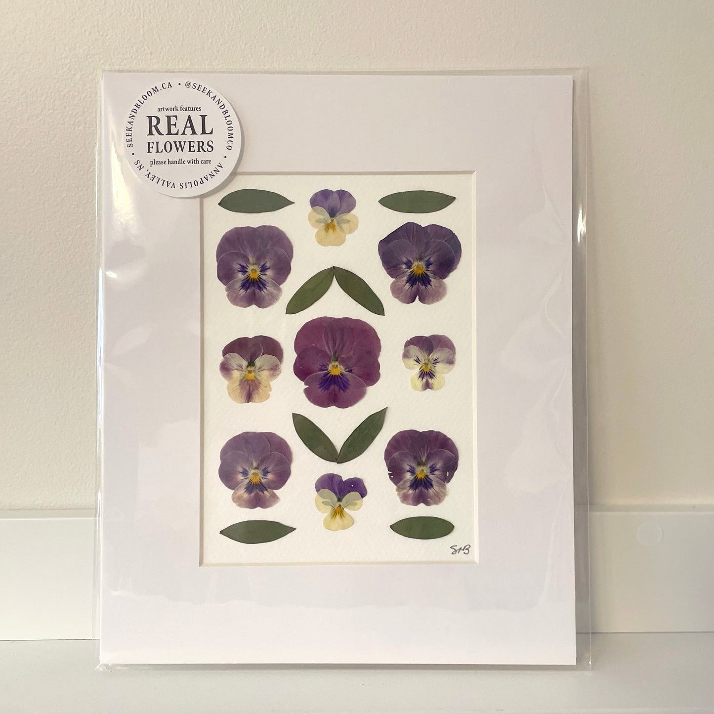 5x7 Real Pressed Flower Originals (Matted Assorted Styles)