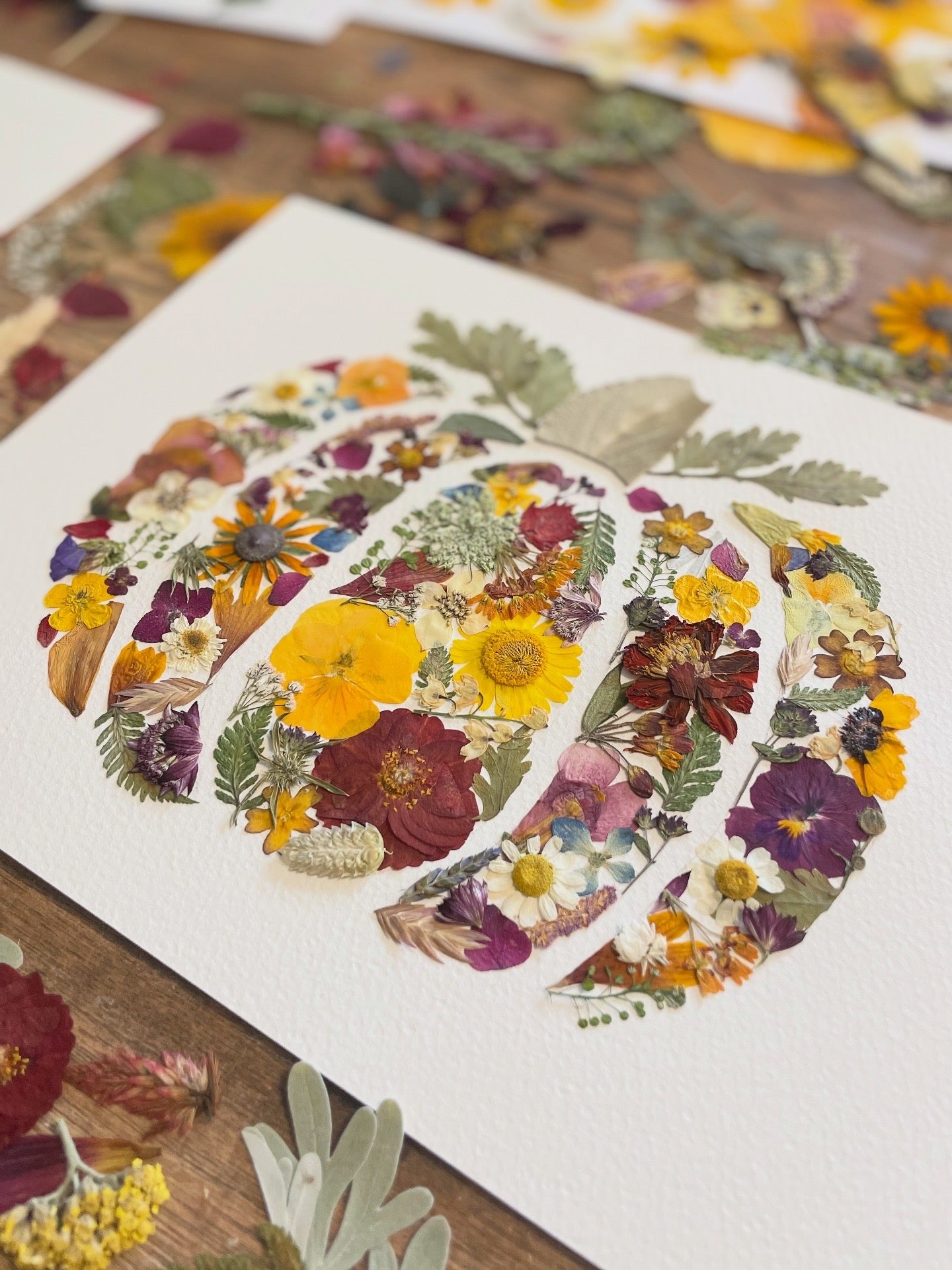 Pumpkin - Pressed Flower Art Print