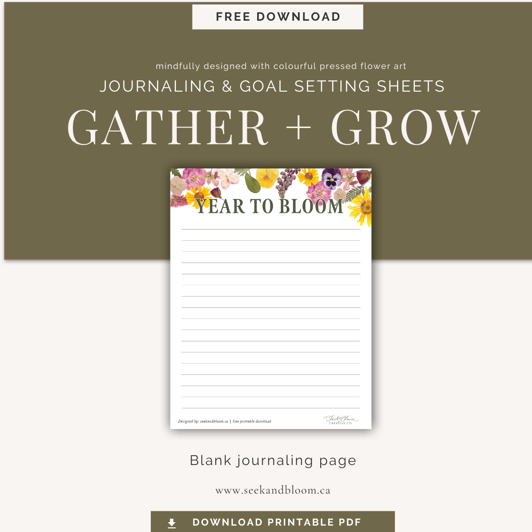 Gather & Grow Printable Journaling & Goal Setting Sheets - Free Download
