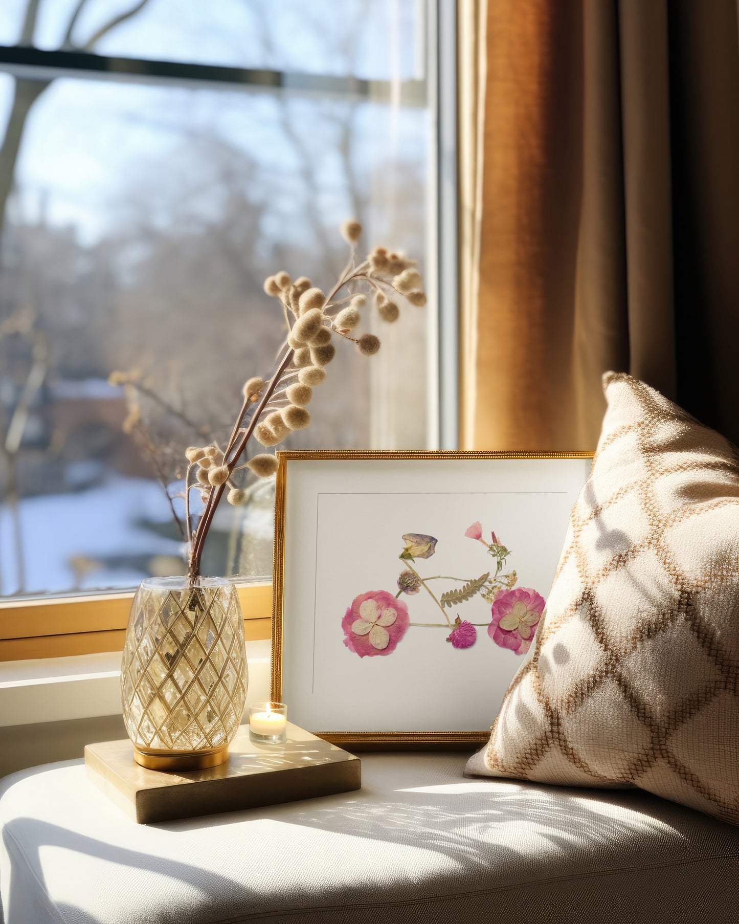 Bike, Pressed Flower Art Print