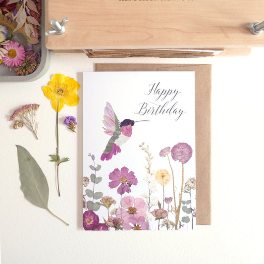 Hummingbird, Happy Birthday, Large Card