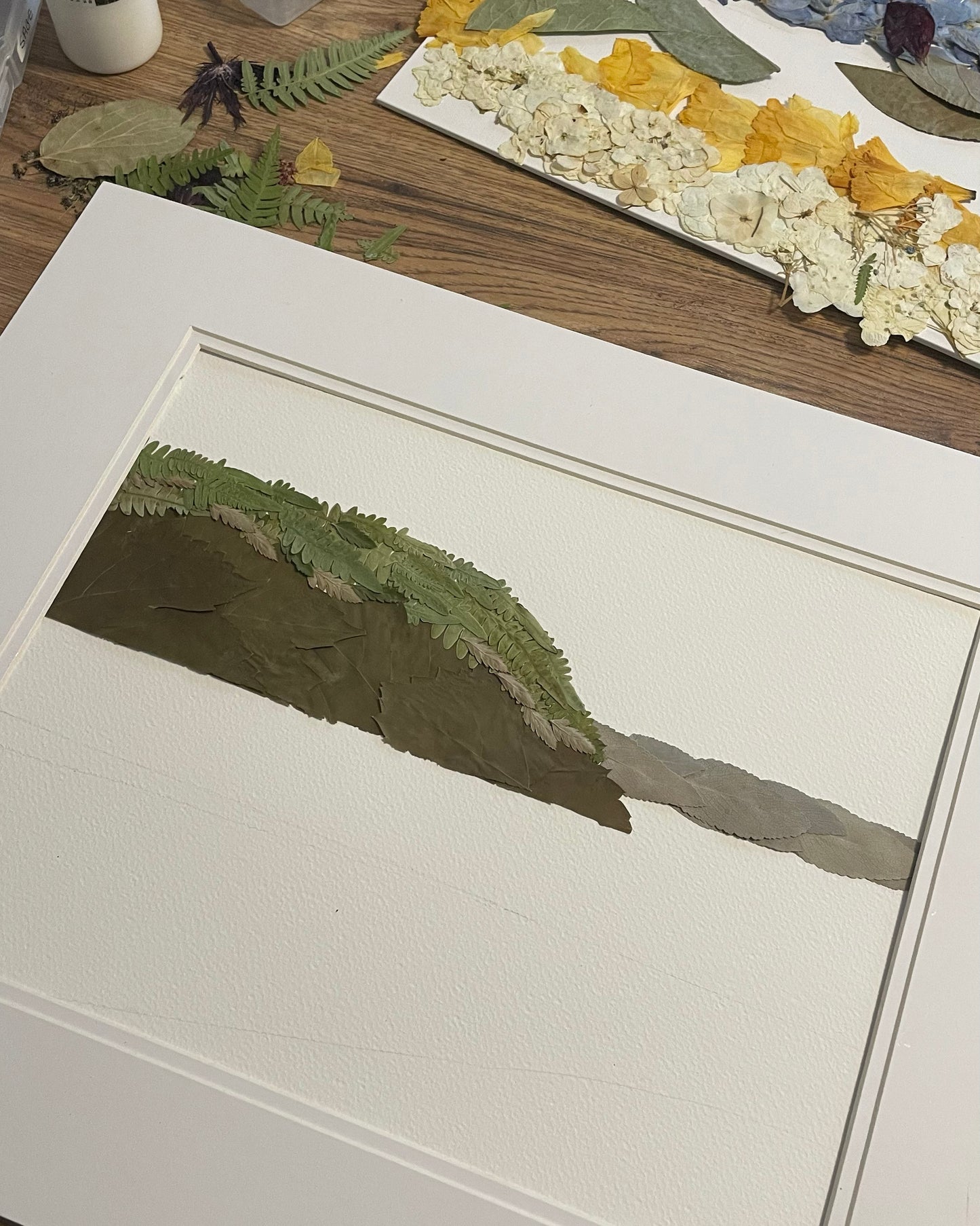 Blomidon in Bloom Landsape - Original Pressed Flower Artwork Framed