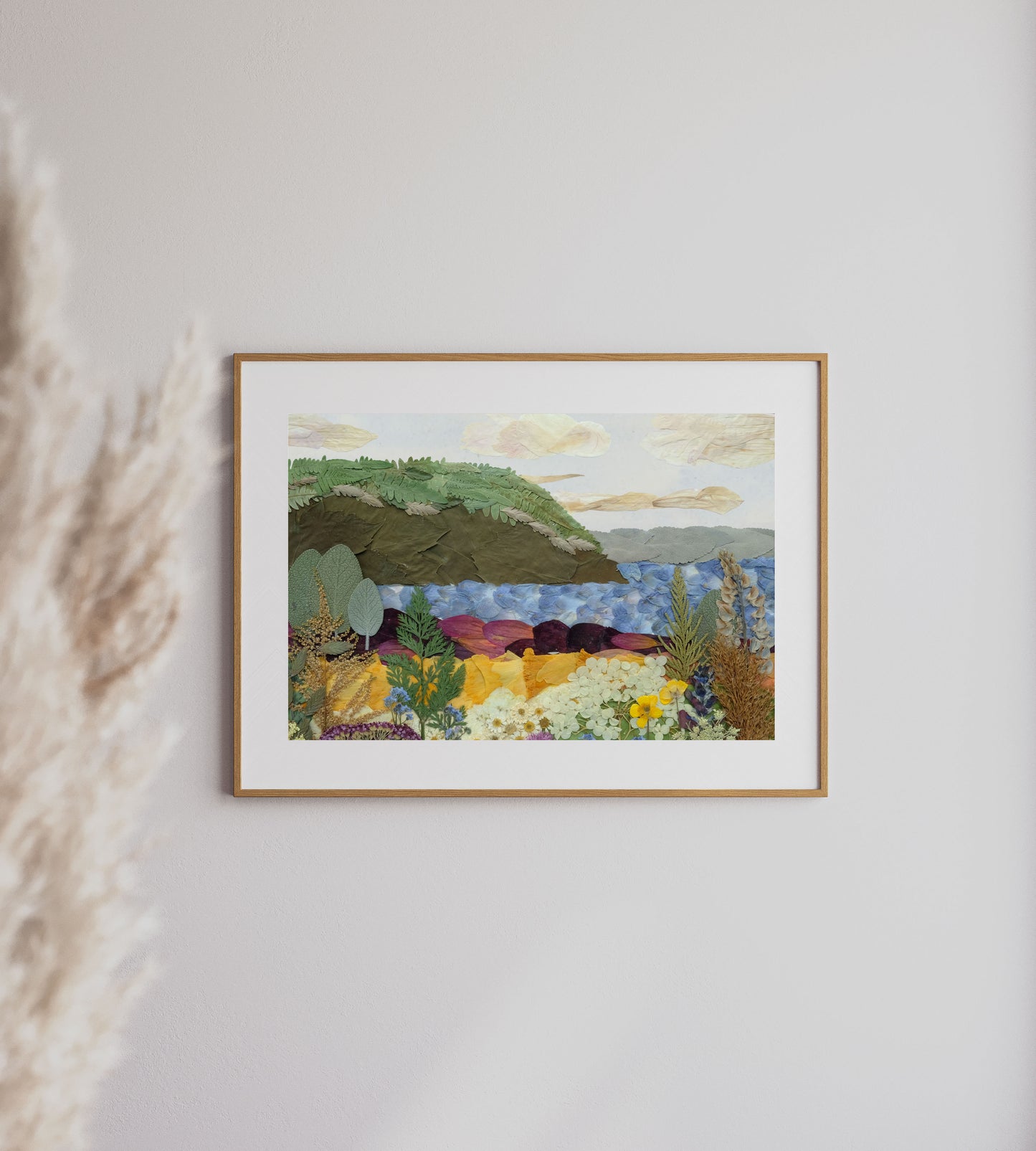 Blomidon in Bloom Landscape - Pressed Flower Print