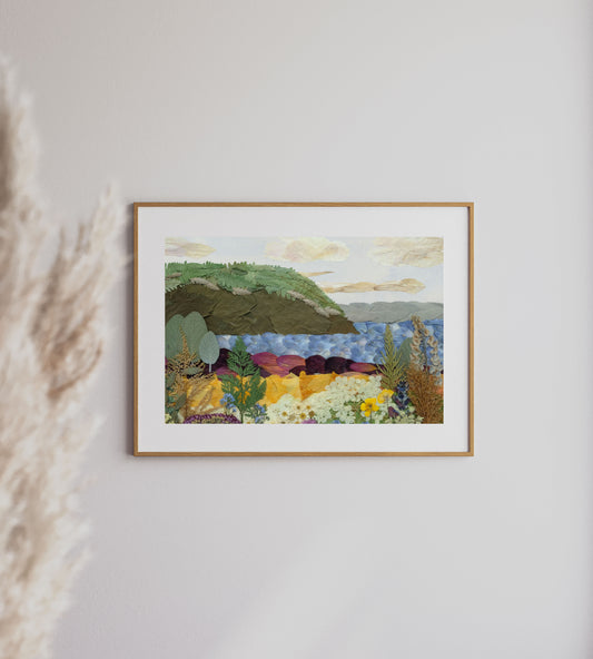 Blomidon in Bloom Landscape - Pressed Flower Print