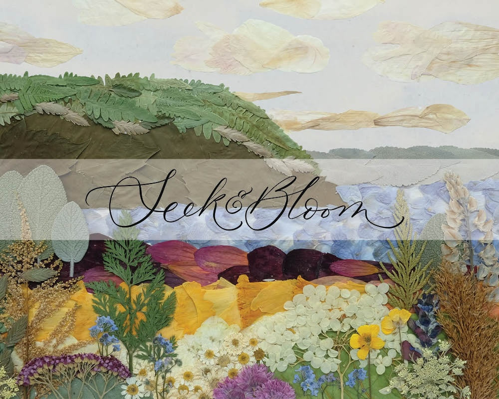 Blomidon in Bloom Landscape - Pressed Flower Print