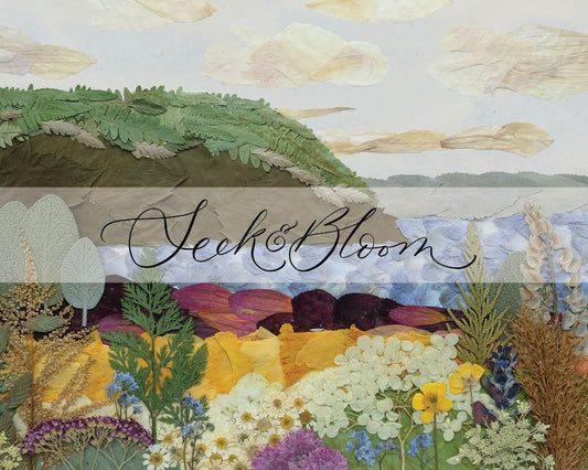 Blomidon in Bloom Landscape - Pressed Flower Print