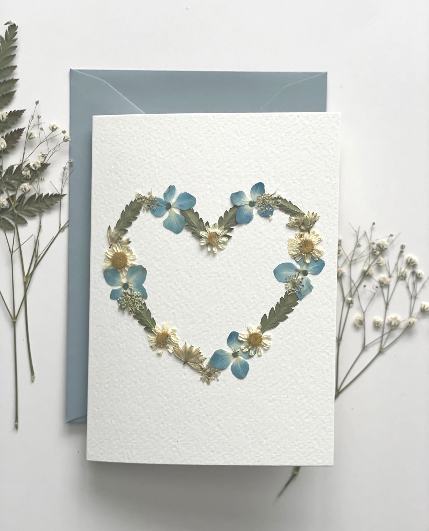 Flower Heart Cards - Real Pressed Flowers