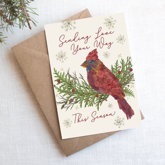 Cardinal, Sending Love Your Way, Card 5x7