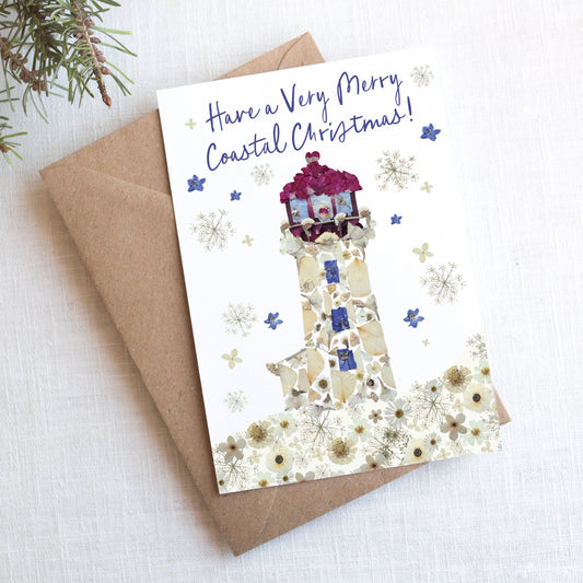Coastal Christmas, Lighthouse, Card 5x7