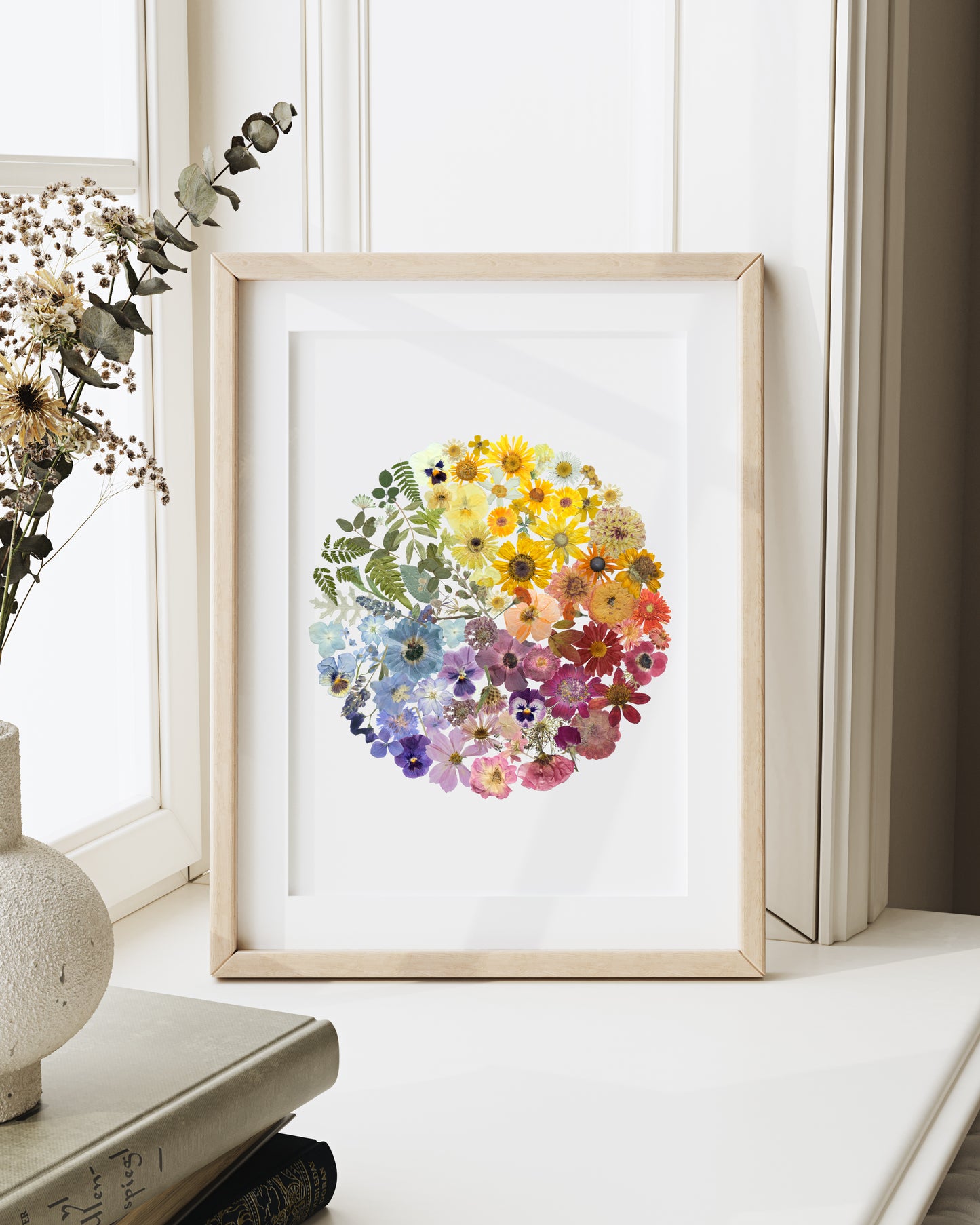 Colour Wheel- Pressed Flower Print