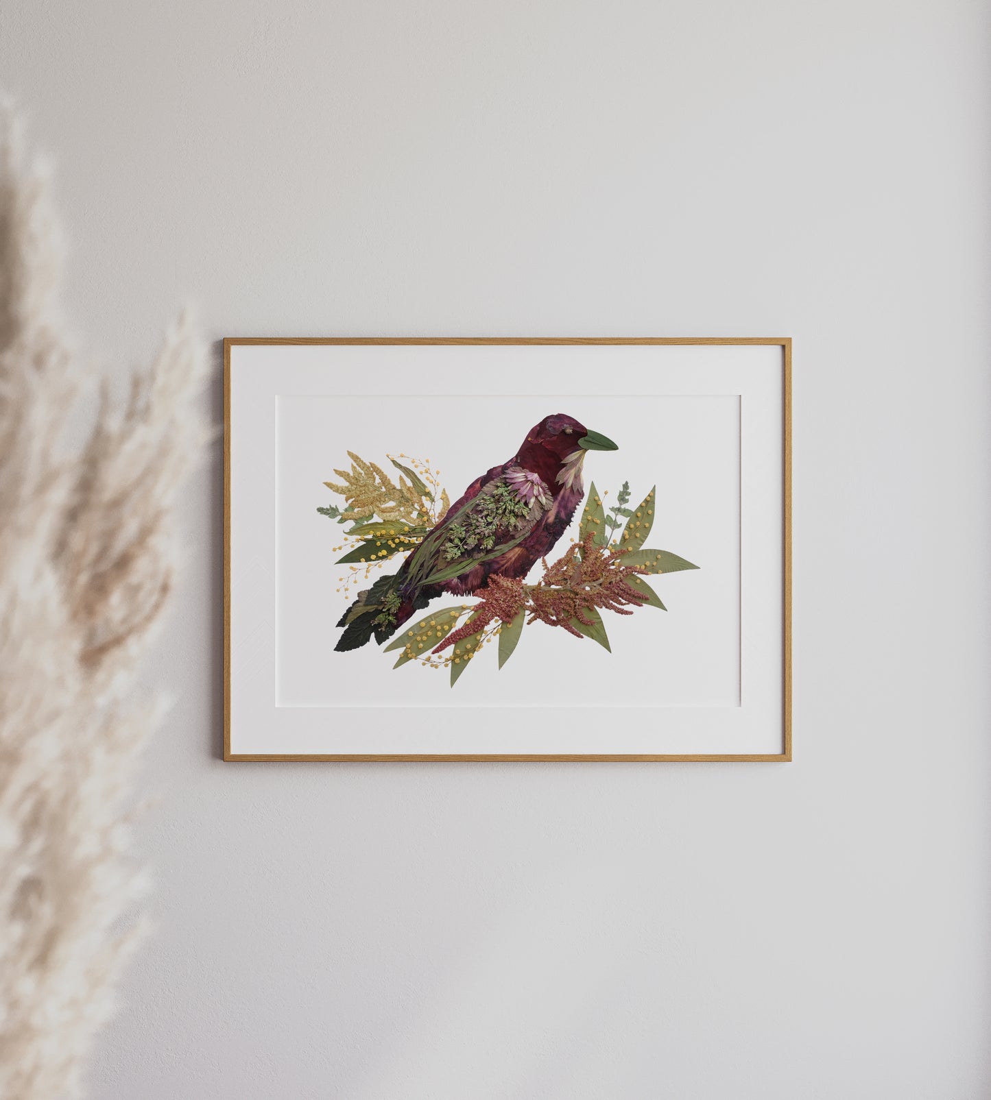 Bird Crow - Pressed Flower Print
