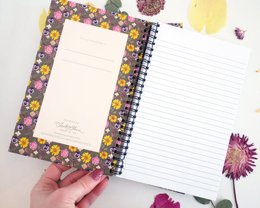 Journal, Pressed Flower Art Pattern Journal