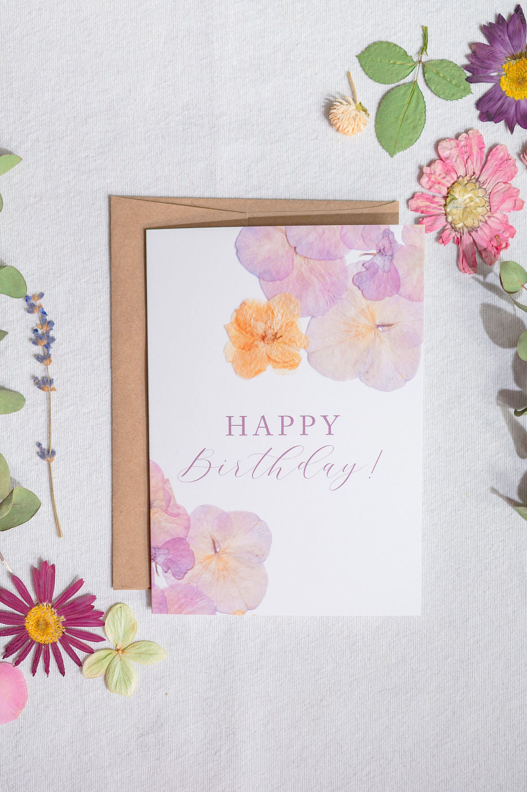 Happy Birthday Antique Purple Pansy, Large Card