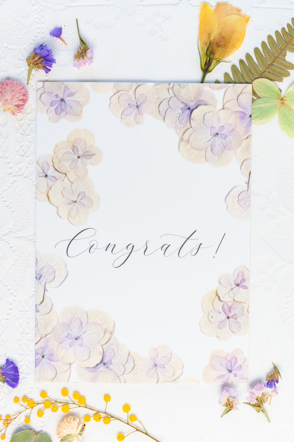 Congrats, Purple Hydrangea, Large Card