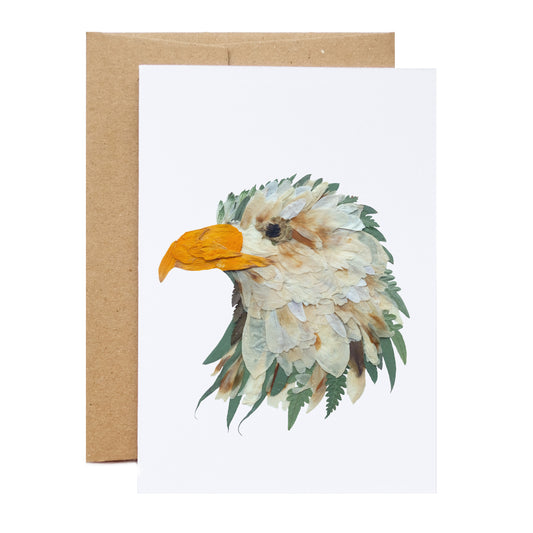 Eagle Pressed Flower Art, Large Card