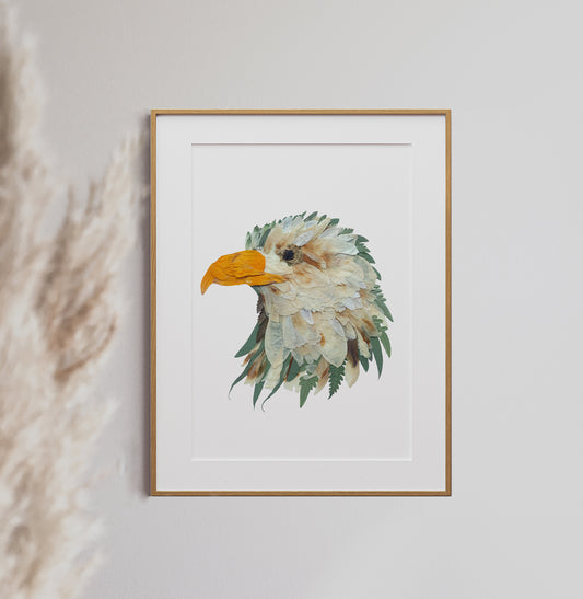 Bird Eagle Head - Pressed Flower Print