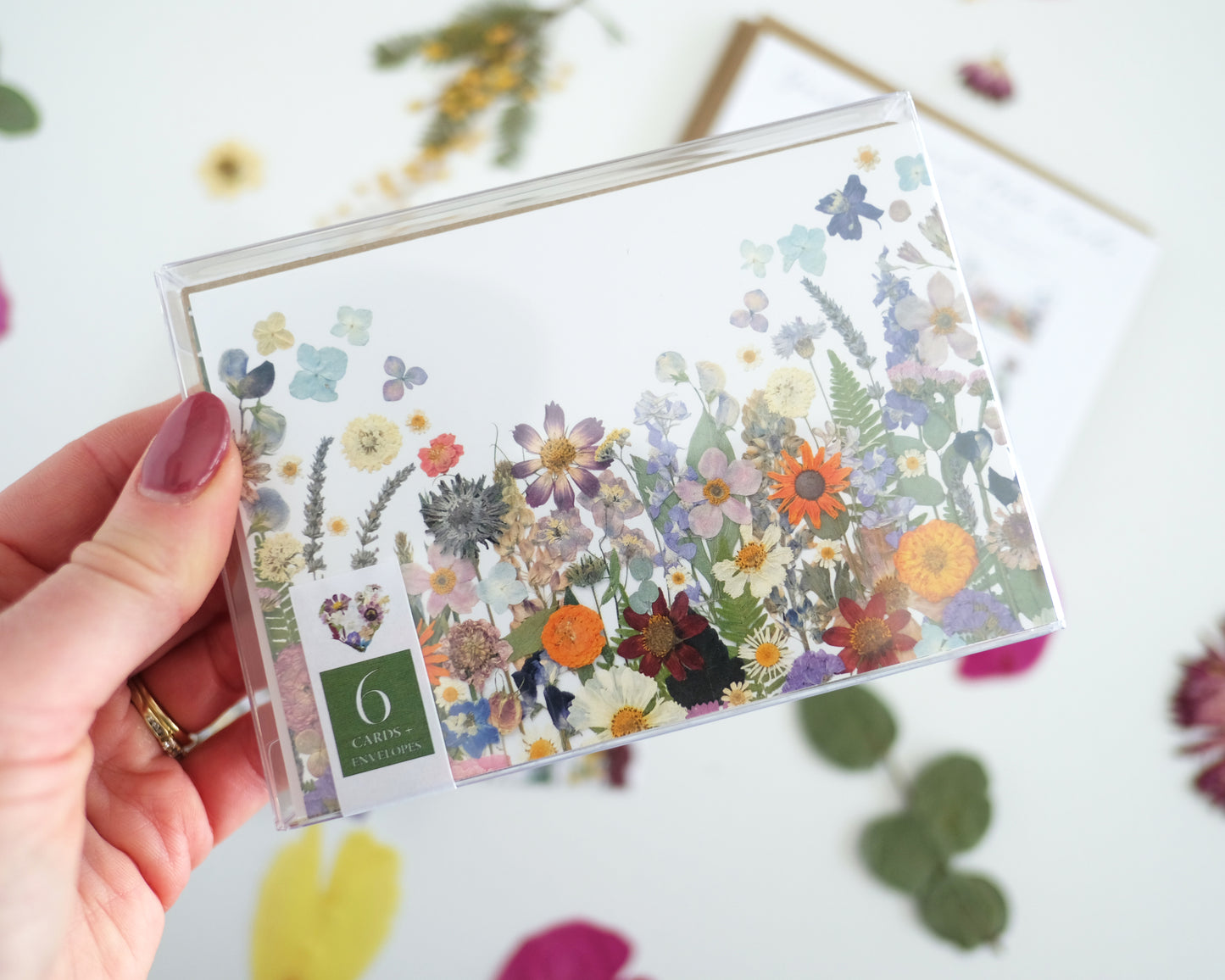 Mixed Pack, Garden Inspired, Pressed Flower, Note Card Set