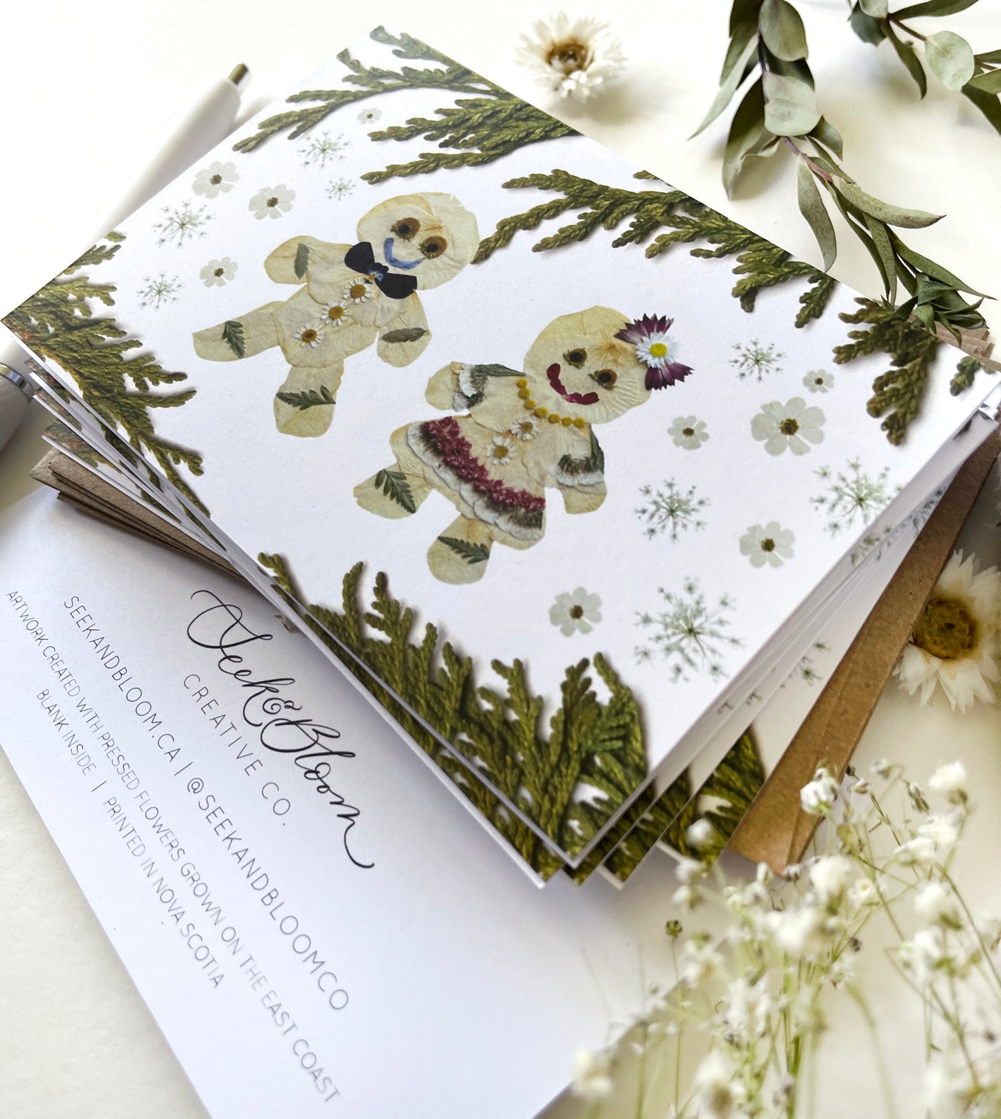 Gingerbread Friends, Holiday Blank Note Card Set