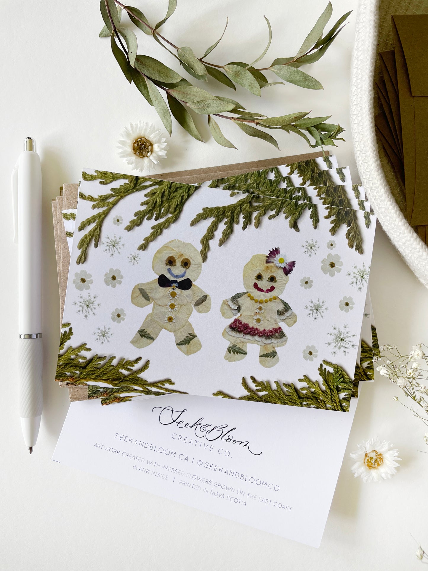 Gingerbread Friends, Holiday Blank Note Card Set