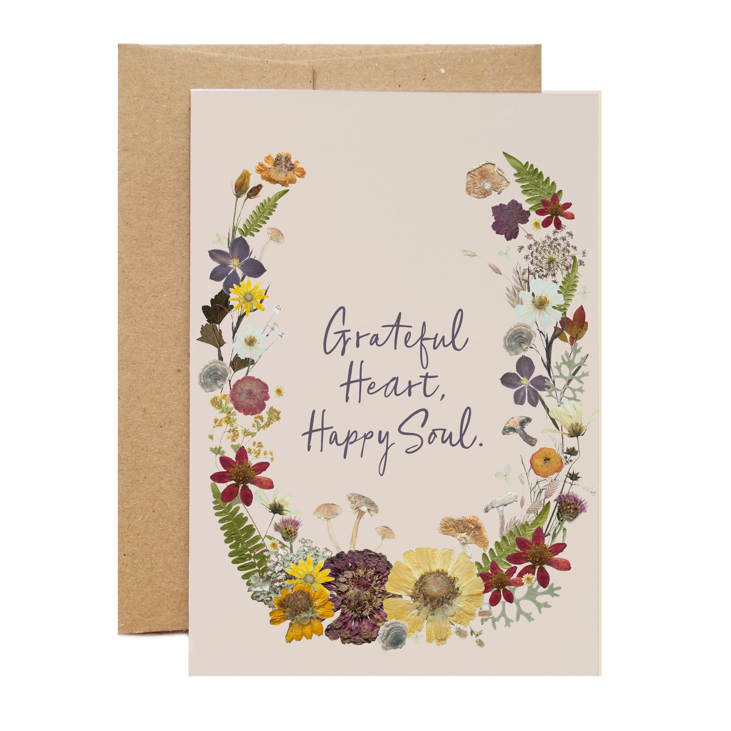 Grateful Heart, Happy Soul, Mushrooms, Large Card *Discontinued