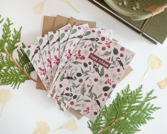 Chickadee, Happy Holidays, Note Card Set