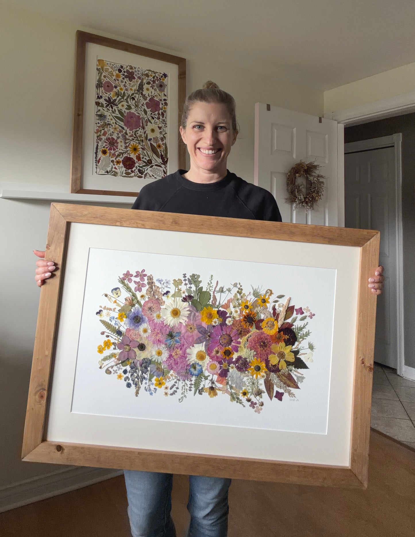 Seasons Bouquet - Original Pressed Flower Artwork Framed