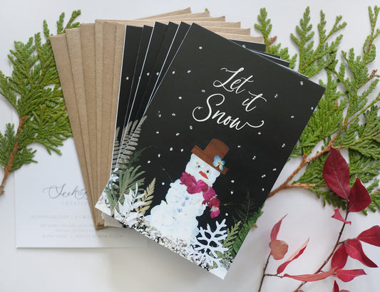 Snowman, Let it Snow, Holiday Note Card Set