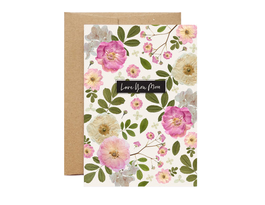 Love You Mom, Roses, Large Card