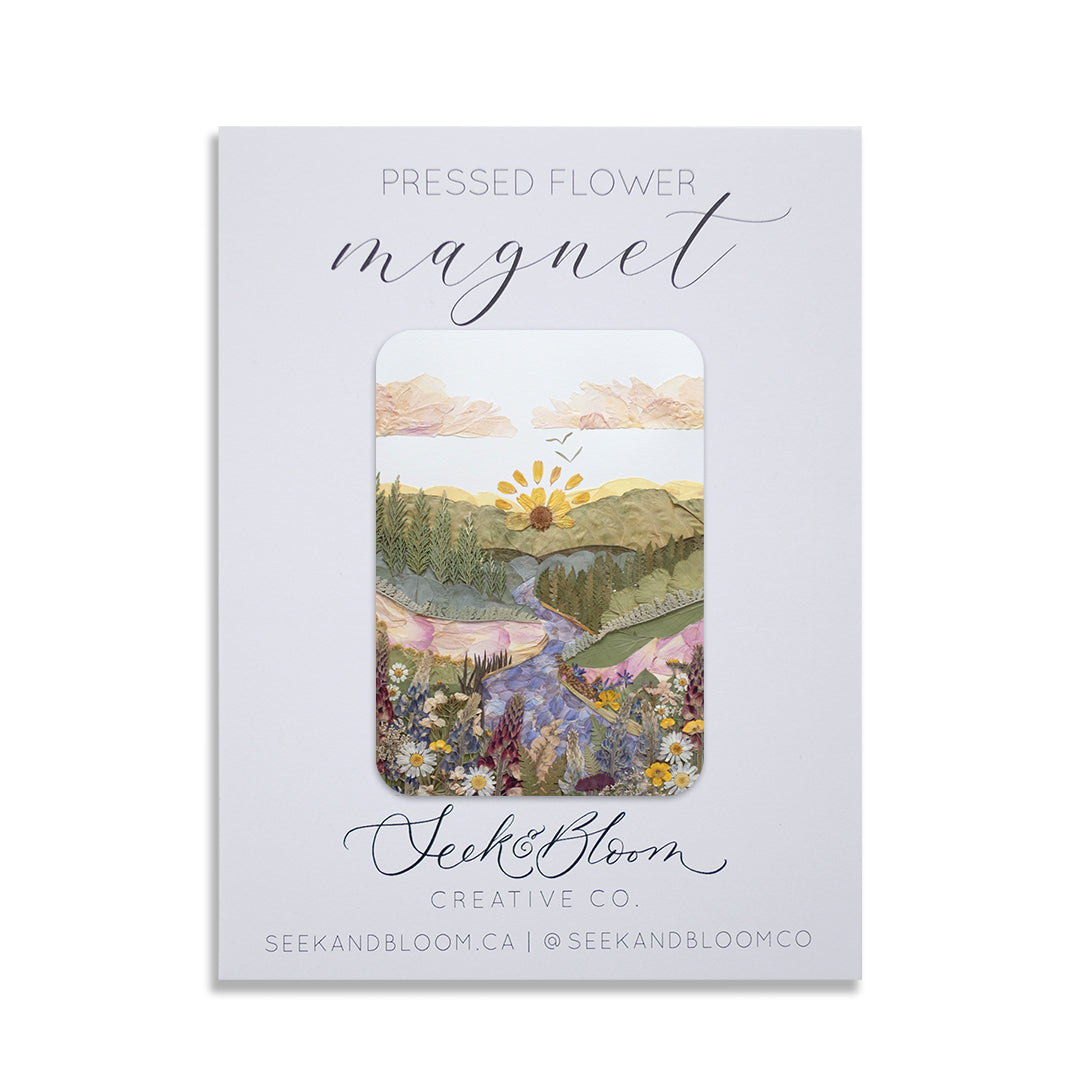 Wild Valley, Pressed Flower Art Magnet