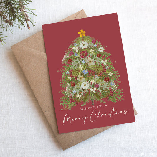 Tree, Merry Christmas,  Card 5x7