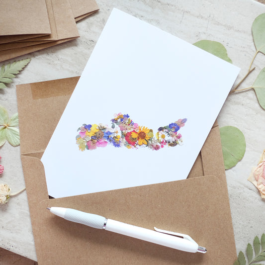 Nova Scotia Map Pressed Flowers