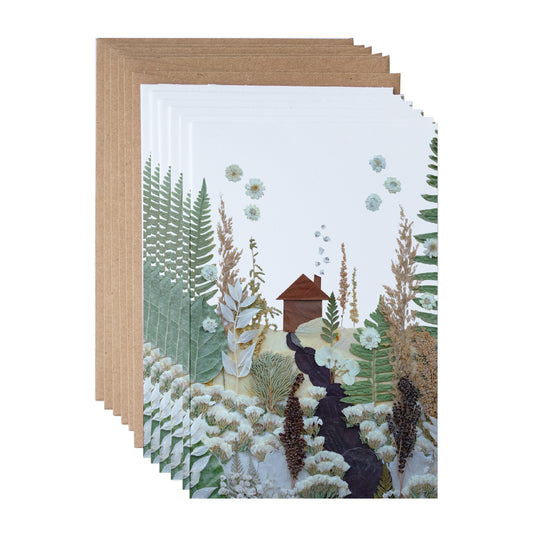 Winter Cabin -  Holiday Blank Note Card Set
