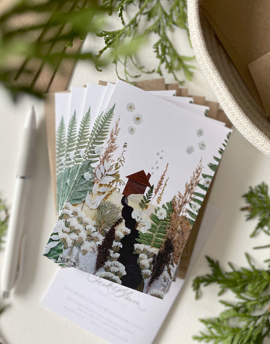 Winter Cabin -  Holiday Blank Note Card Set