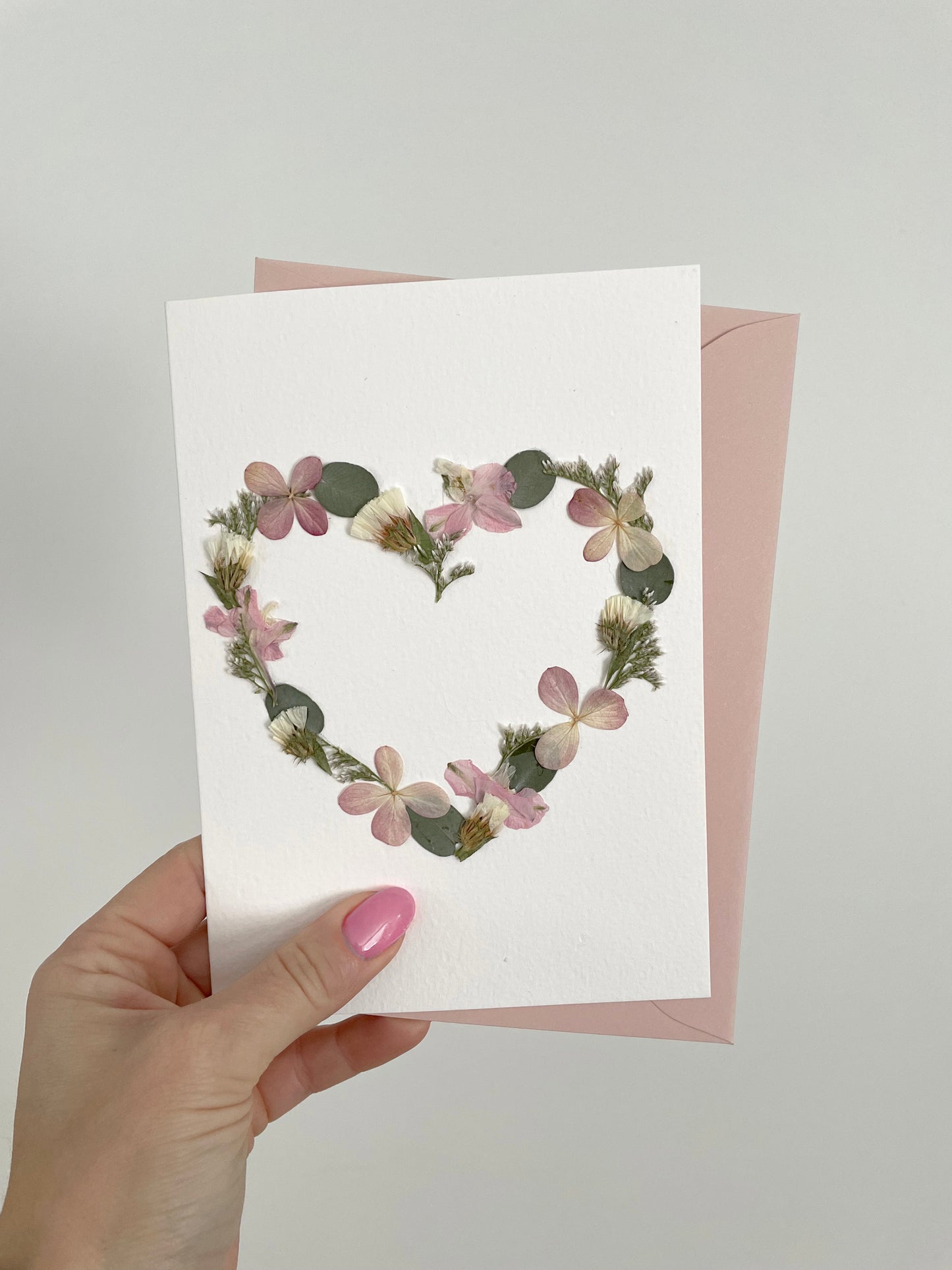 Flower Heart Cards - Real Pressed Flowers