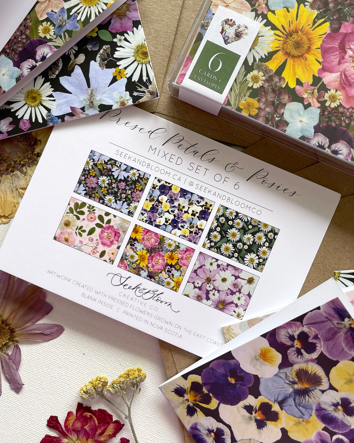 Pressed Petals & Posies - Mixed Note Card Set
