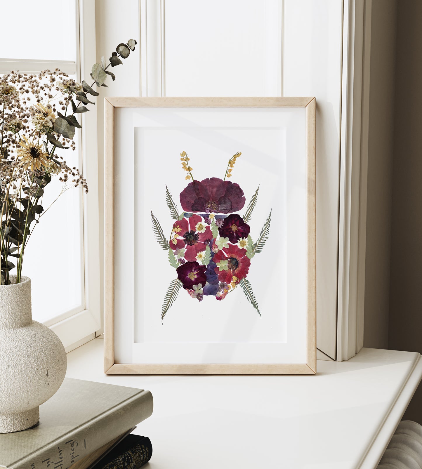 Ladybug, Pressed Flower Print