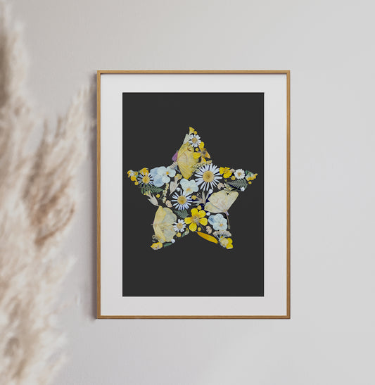 Star, Pressed Flower Art Print
