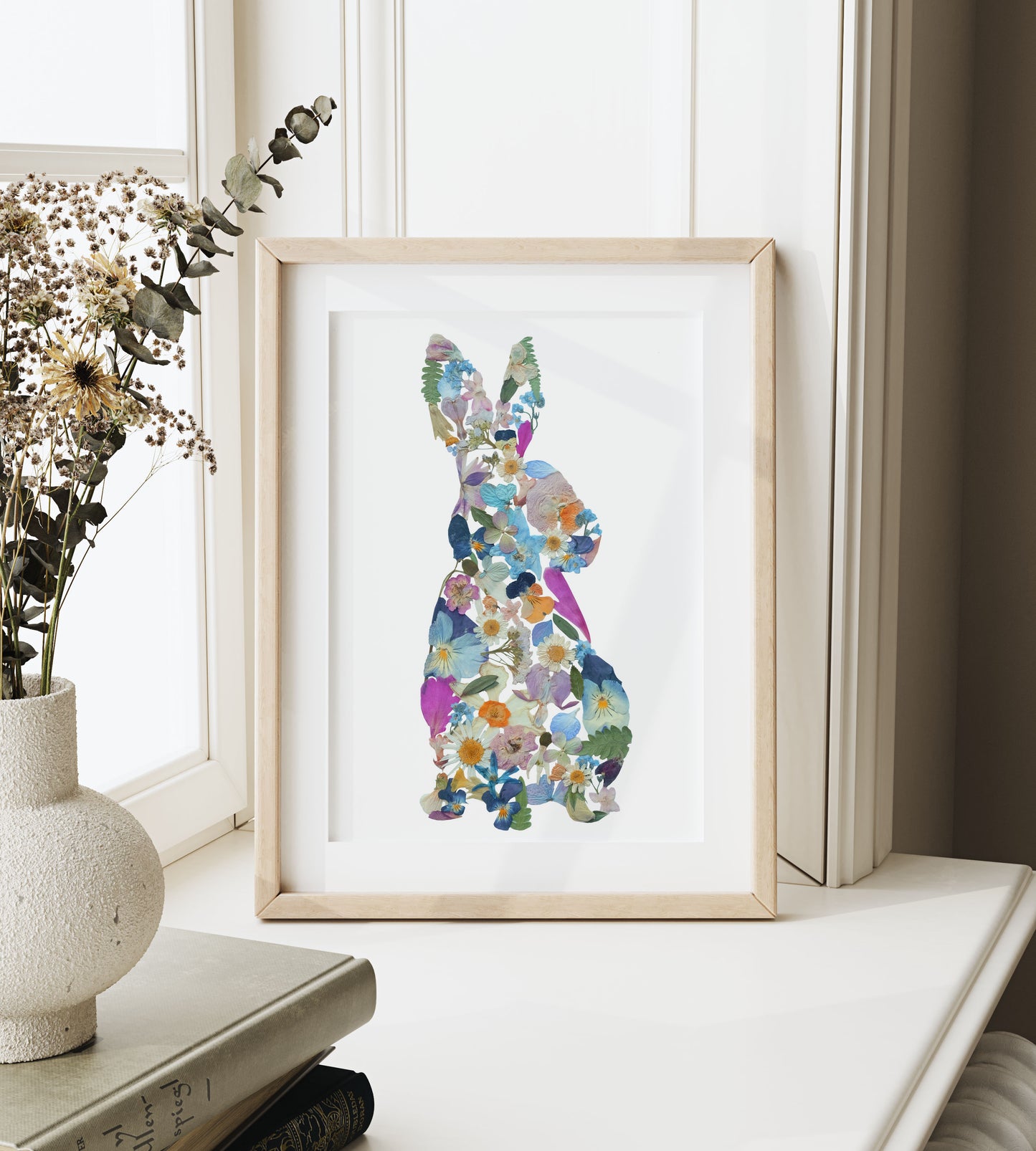 Rabbit - Pressed Flower Print