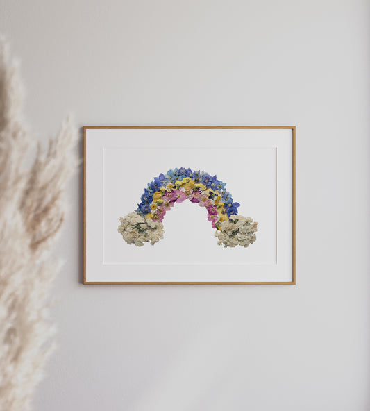 Rainbow, Pressed Flower Art Print