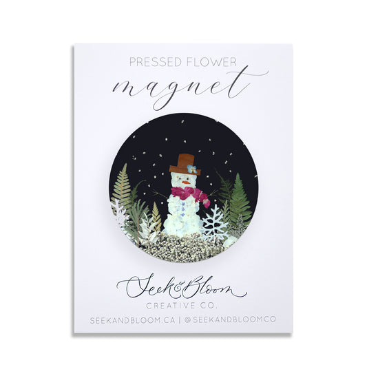 Snowman Pressed Flower Magnet