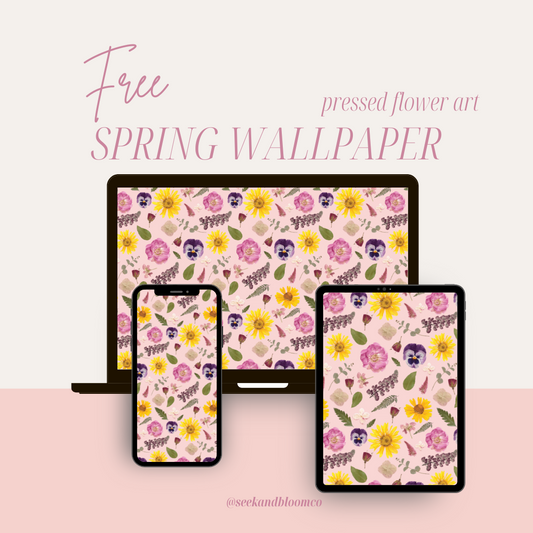 Spring Pressed Flower Pattern Wallpapers - Free Download