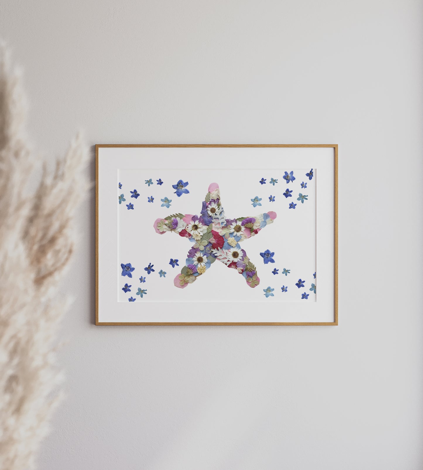 Starfish, Pressed Flower Art Print