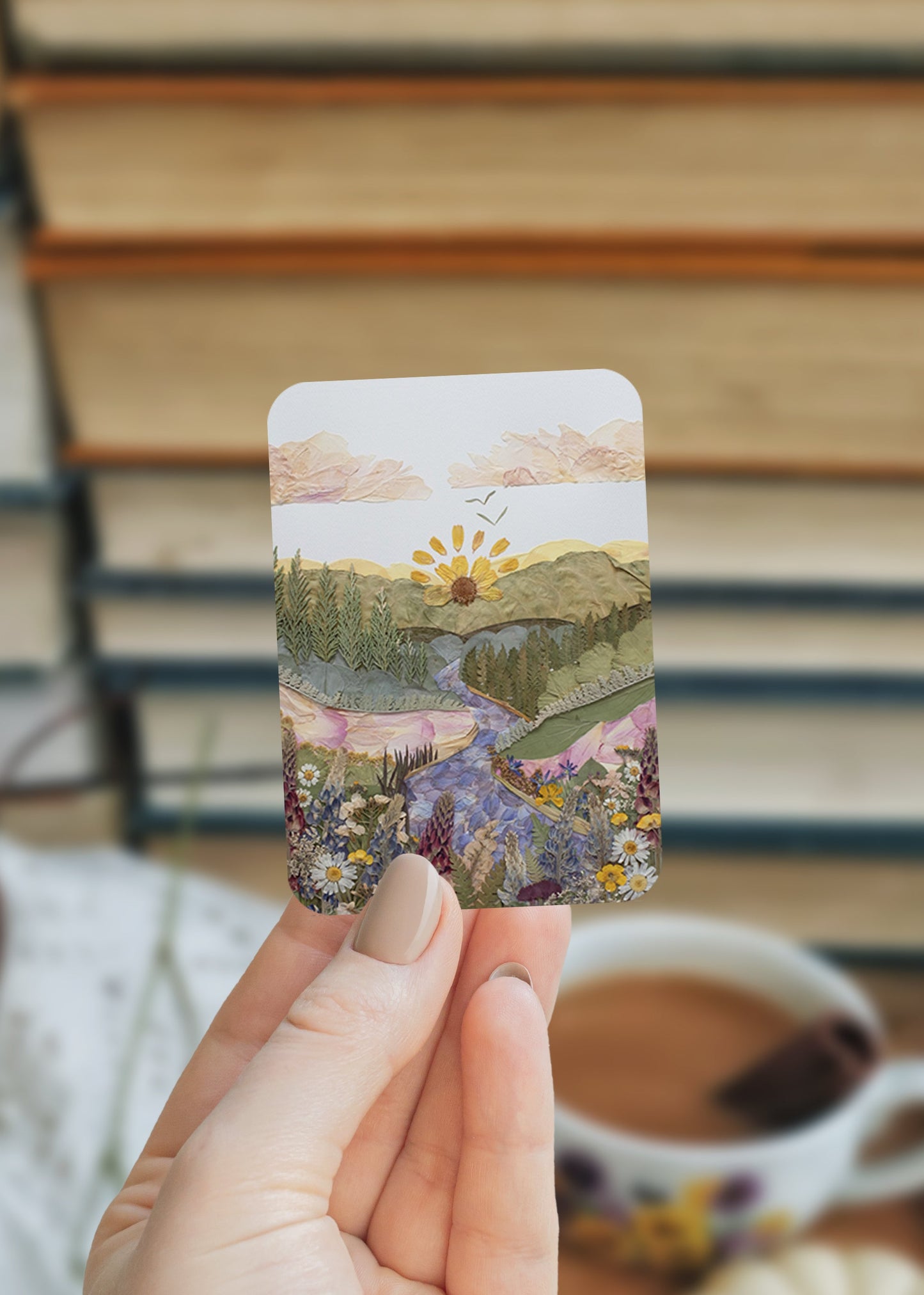 Wild Valley, Pressed Flower Art Sticker