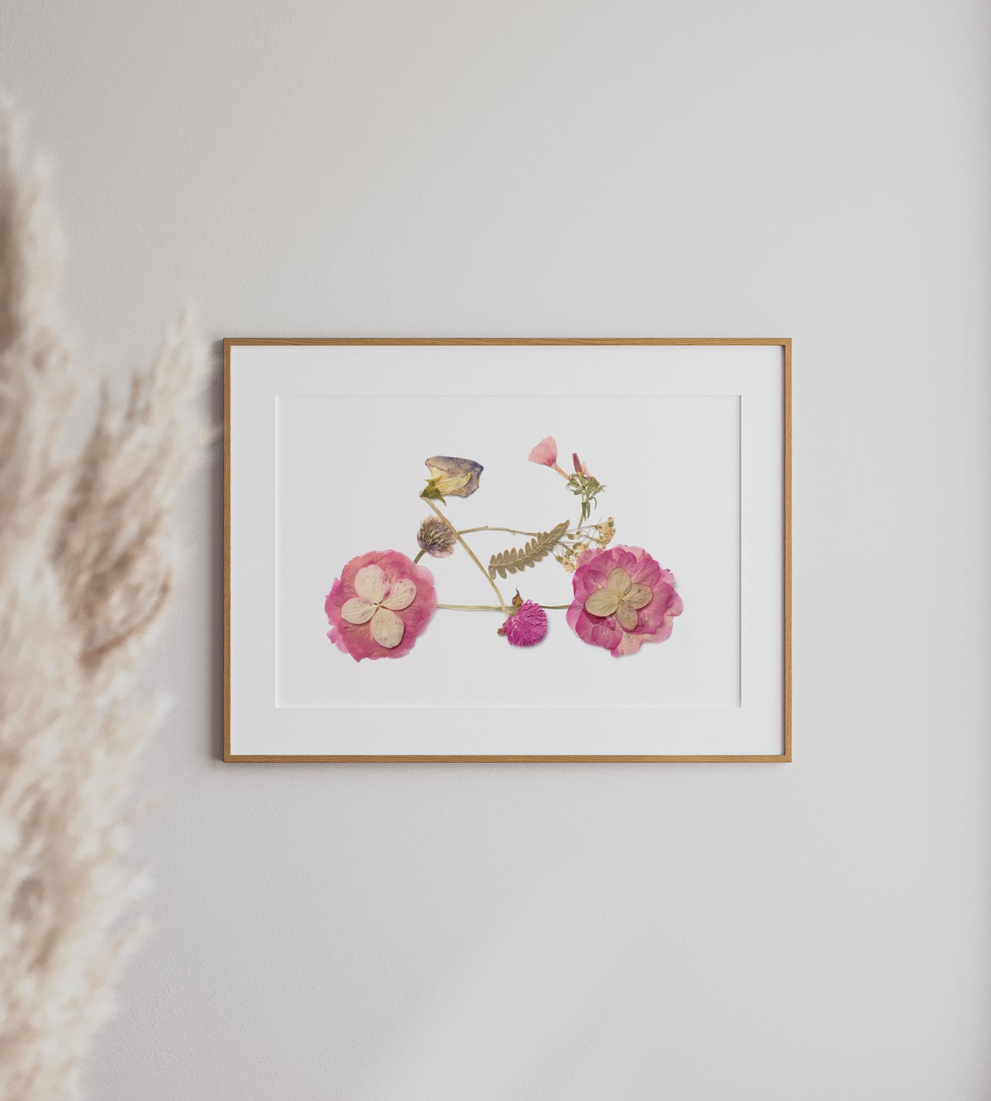 Bike, Pressed Flower Art Print