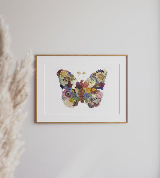 Butterfly, Pressed Flower Art Print